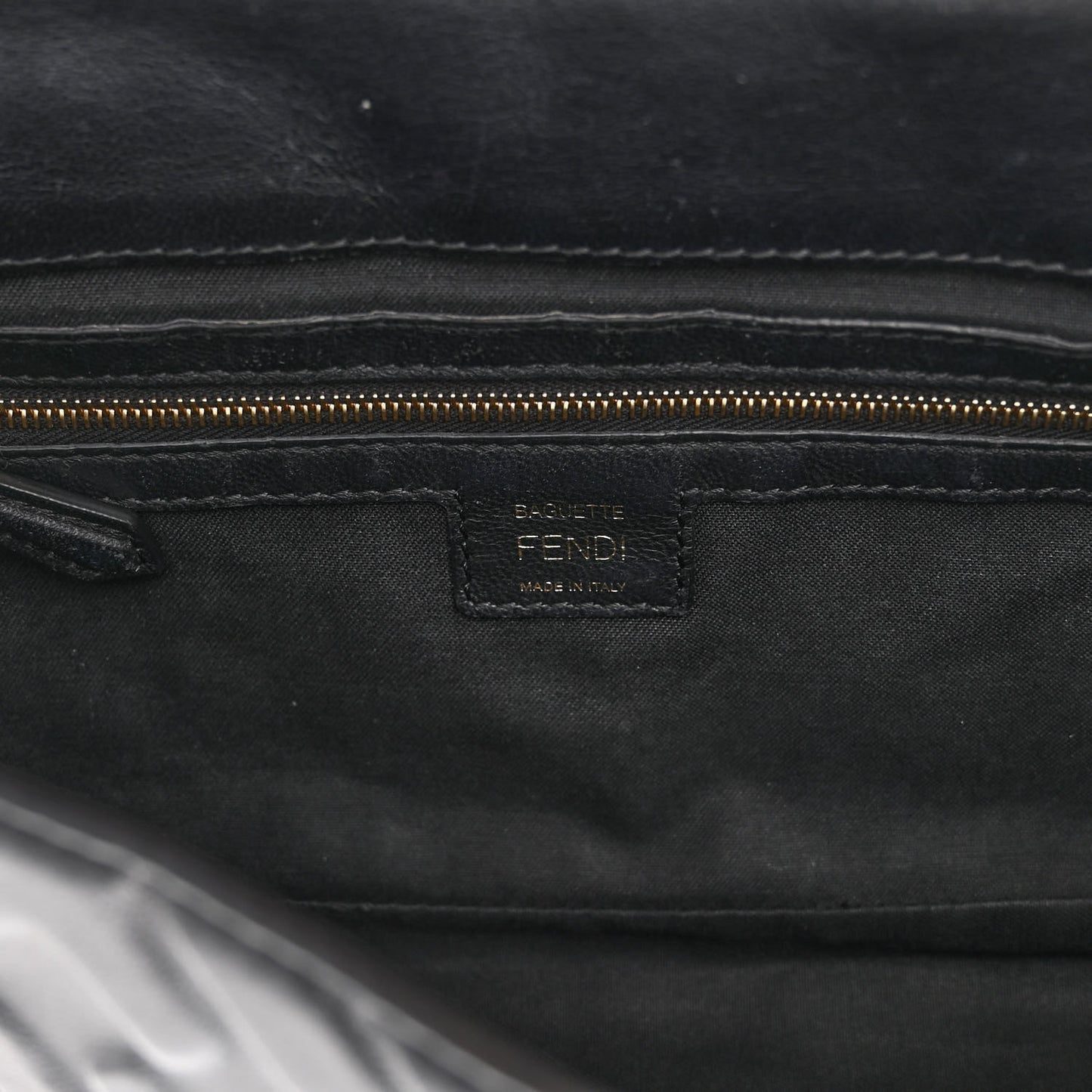 Nappa FF 1974 Embossed Baguette Black