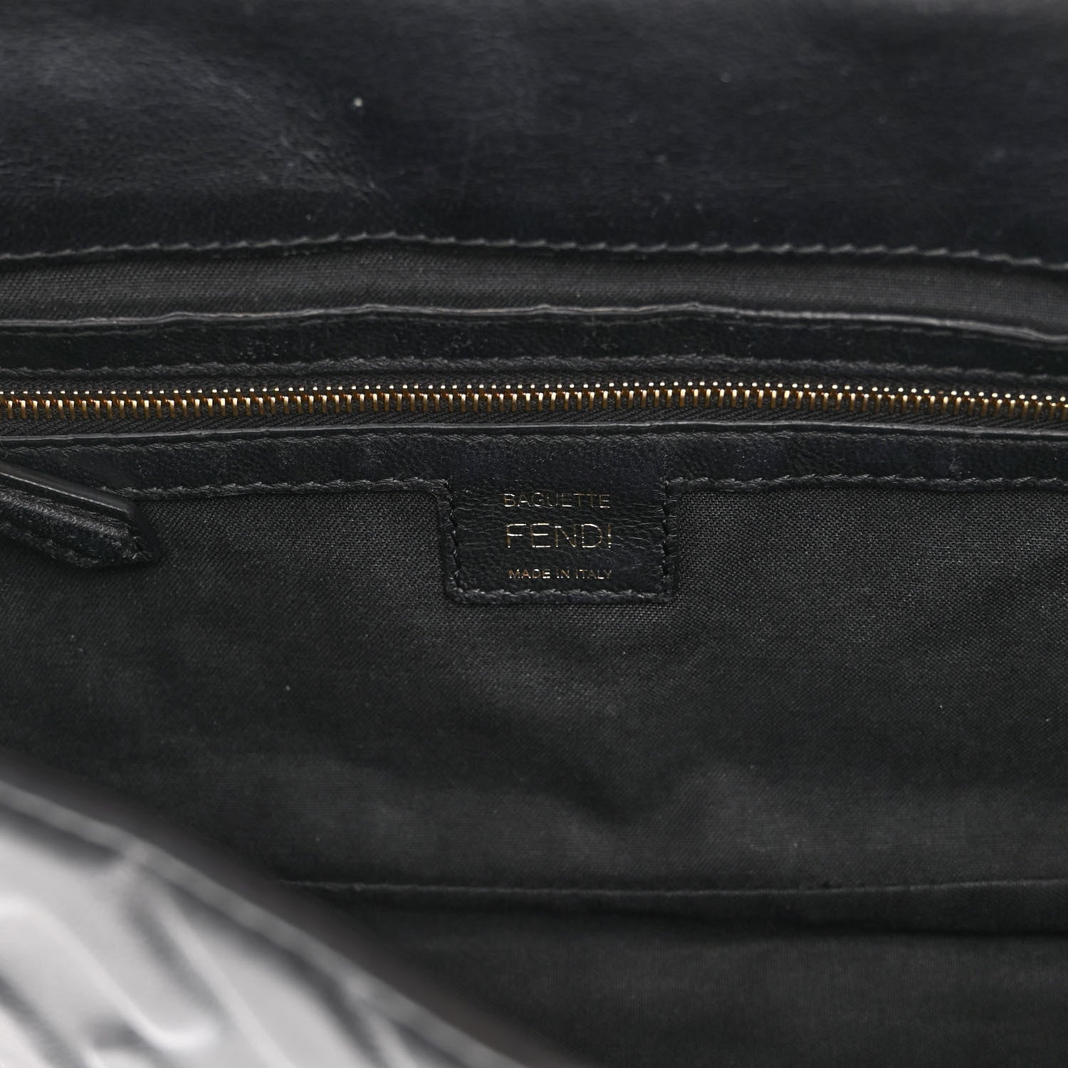 Fendi Nappa FF 1974 Embossed Baguette Black 6 of 9