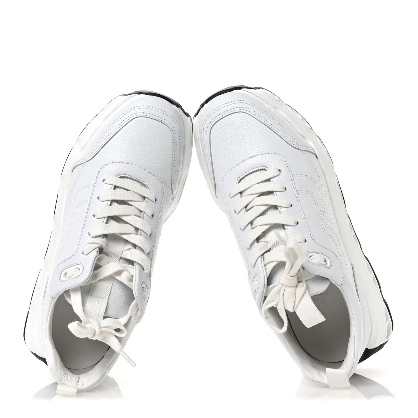 Parachute Fabric Calfskin Impulse Sneakers 37.5 White