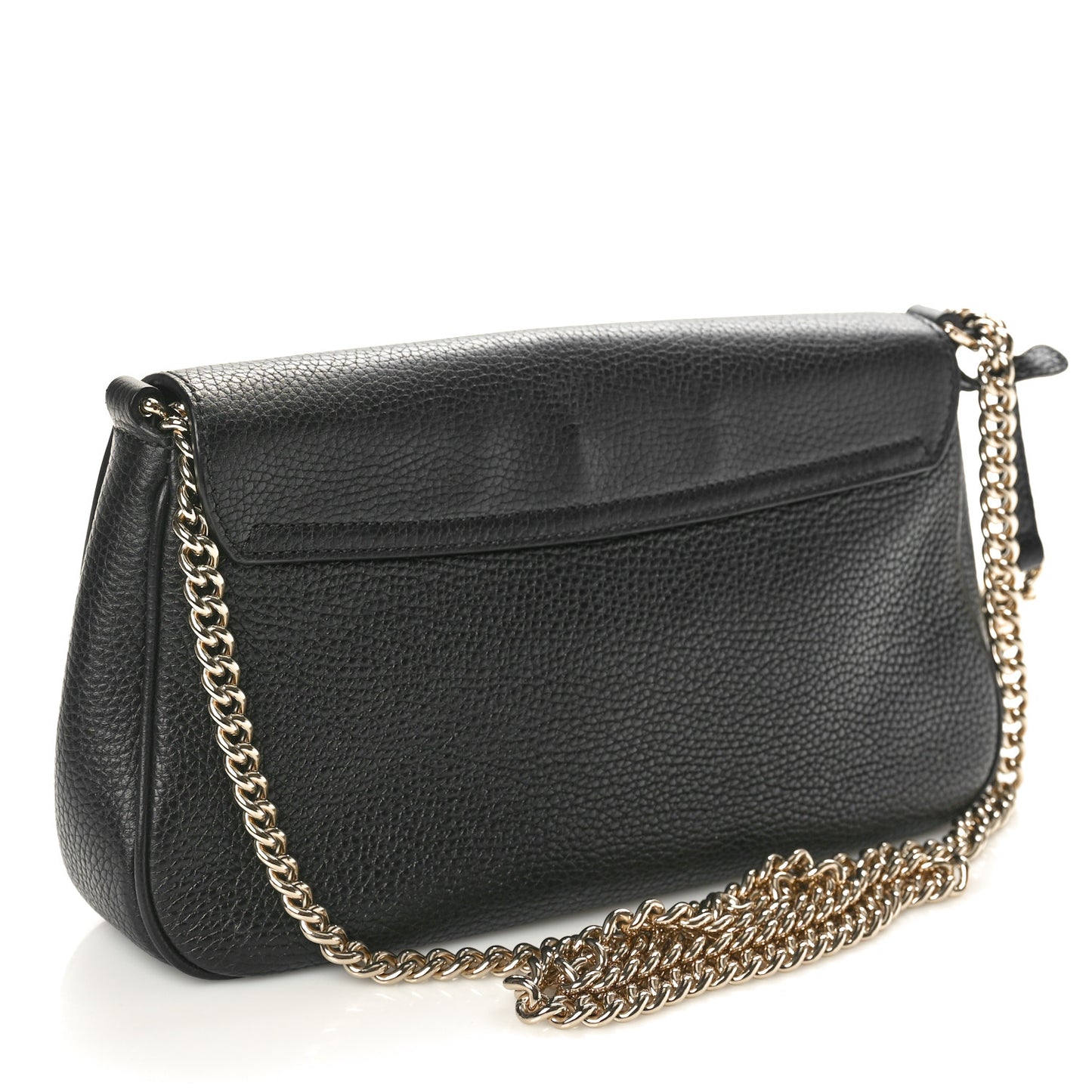 Pebbled Calfskin Medium Soho Flap Crossbody Black