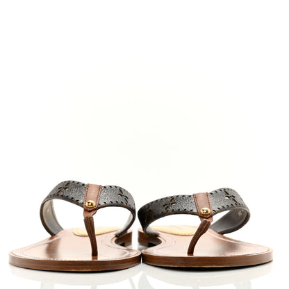 Louis Vuitton Monogram Sunny Flat Thong Sandals 41 Brown 2 of 10