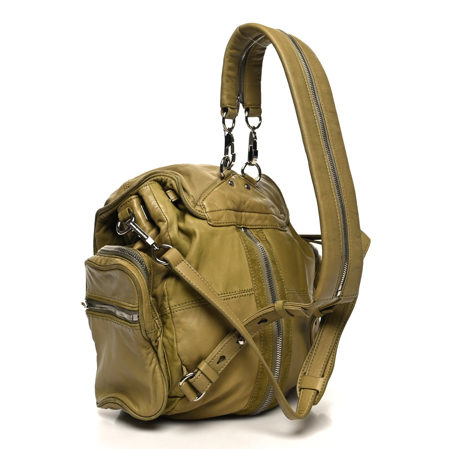 Alexander Wang Lambskin Mini Marti Backpack Green Silver Hardware 3 of 10