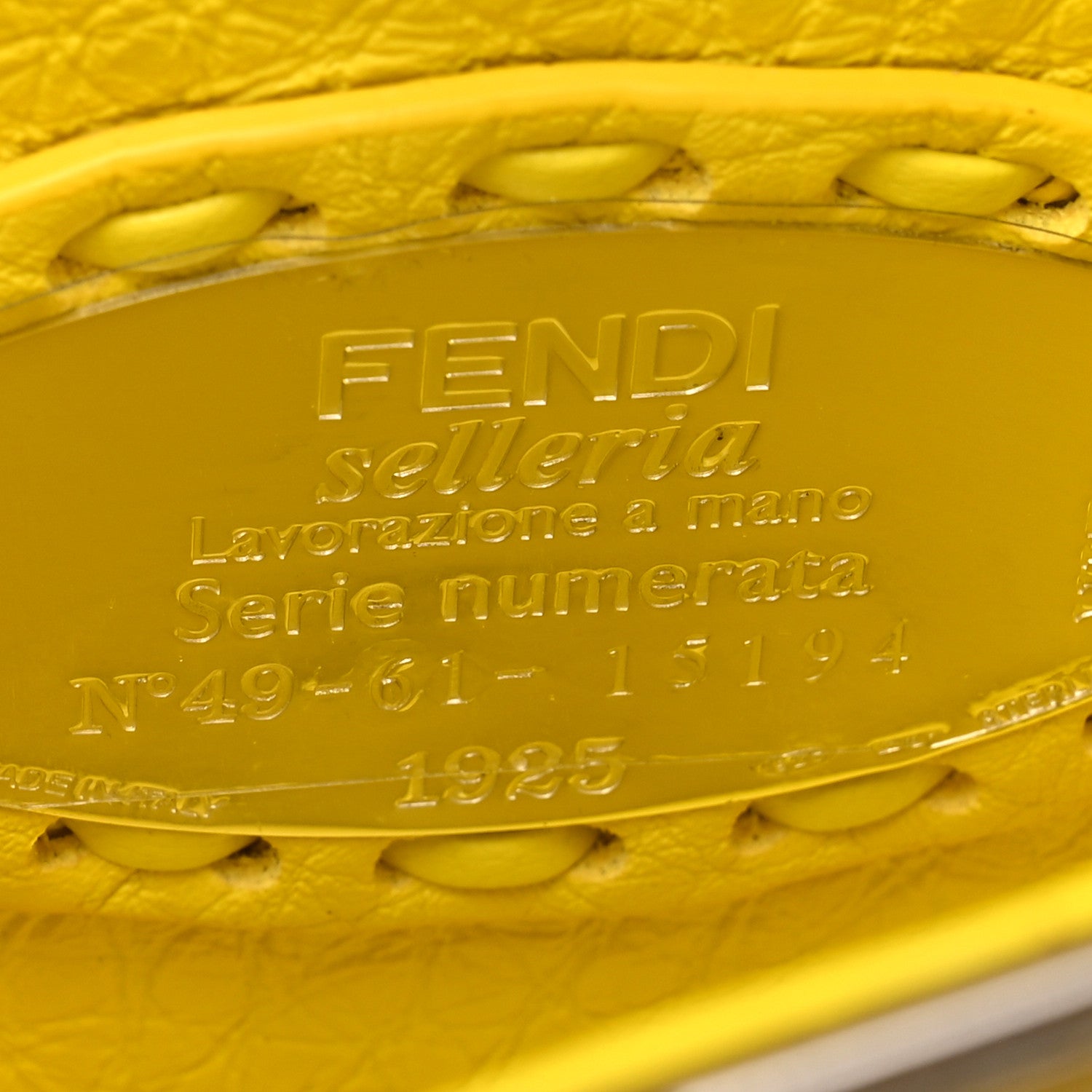 Fendi Cuoio Roma Sellerissima Petite Peekaboo I SEE U Satchel Pomelo 6 of 9