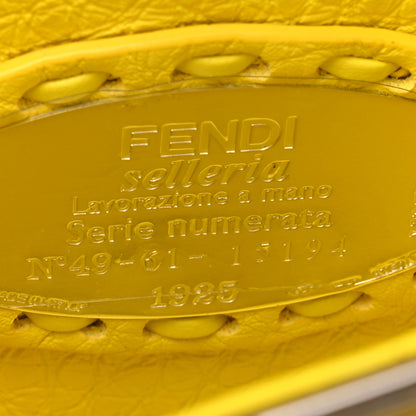 Fendi Cuoio Roma Sellerissima Petite Peekaboo I SEE U Satchel Pomelo 6 of 9
