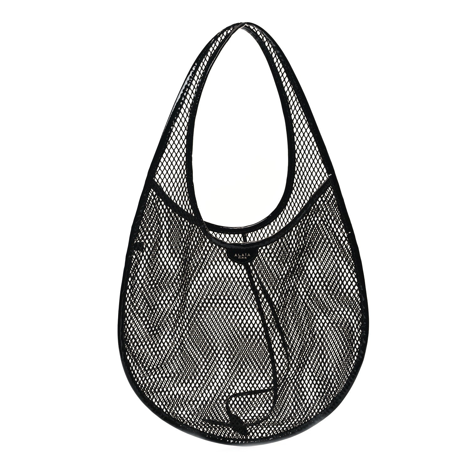 Alaia Fishnet Patent Calfskin Medium One Piece Bag Black 1 of 11