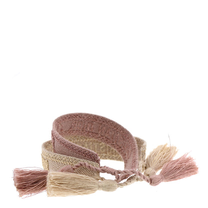 Christian Dior Woven Cotton J'Adior Friendship Bracelet Set Gold Pink 3 of 4