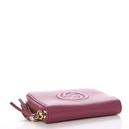 Gucci Pebbled Calfskin Soho Compact Disco Zip Around Wallet Peonia Flower 4 of 7