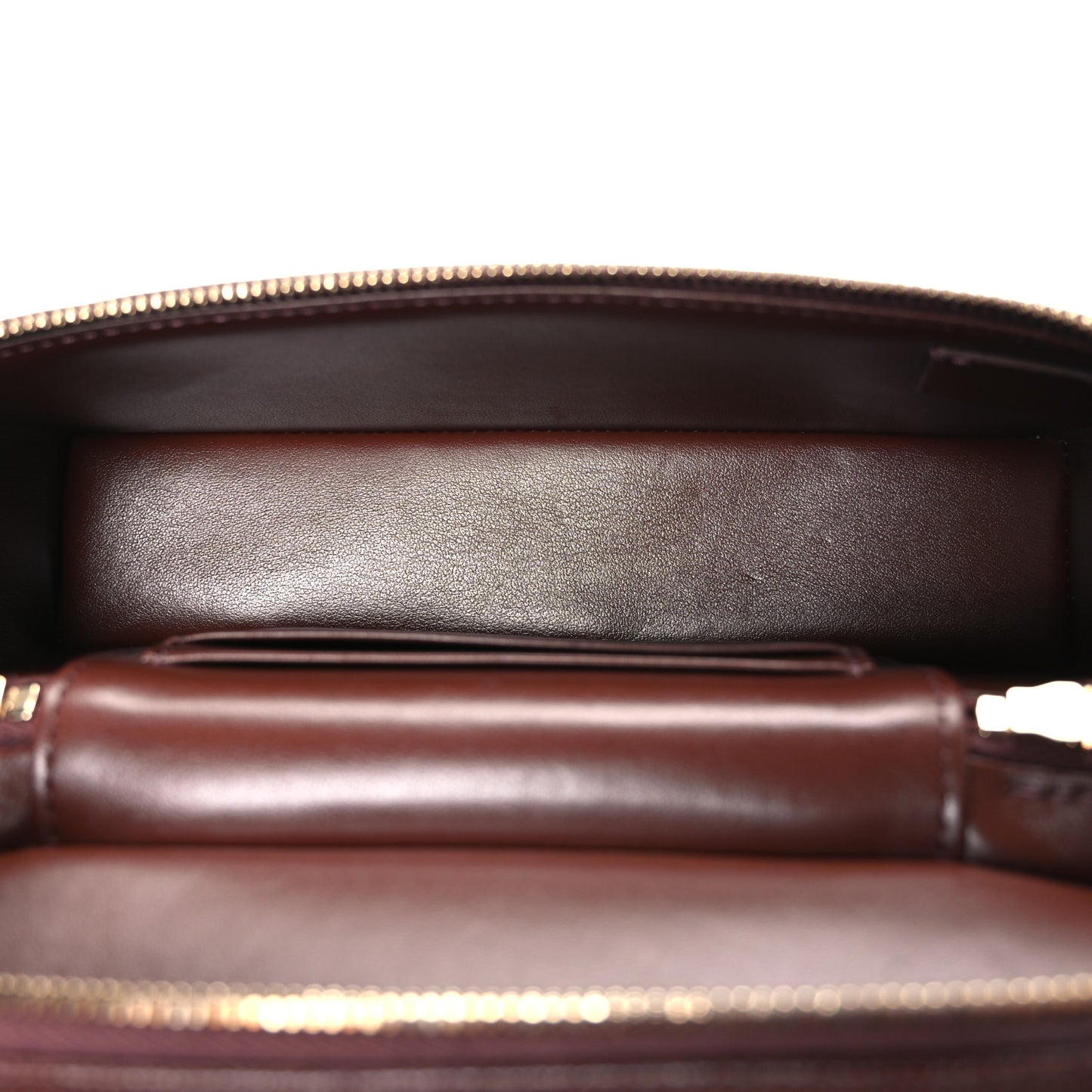 Caviar Quilted Top Handle Slim Vanity With Chain Dark Brown