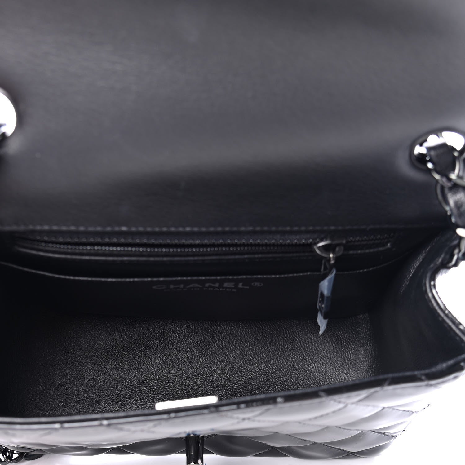 Chanel Patent Calfskin Quilted Mini Square Flap So Black 4 of 5
