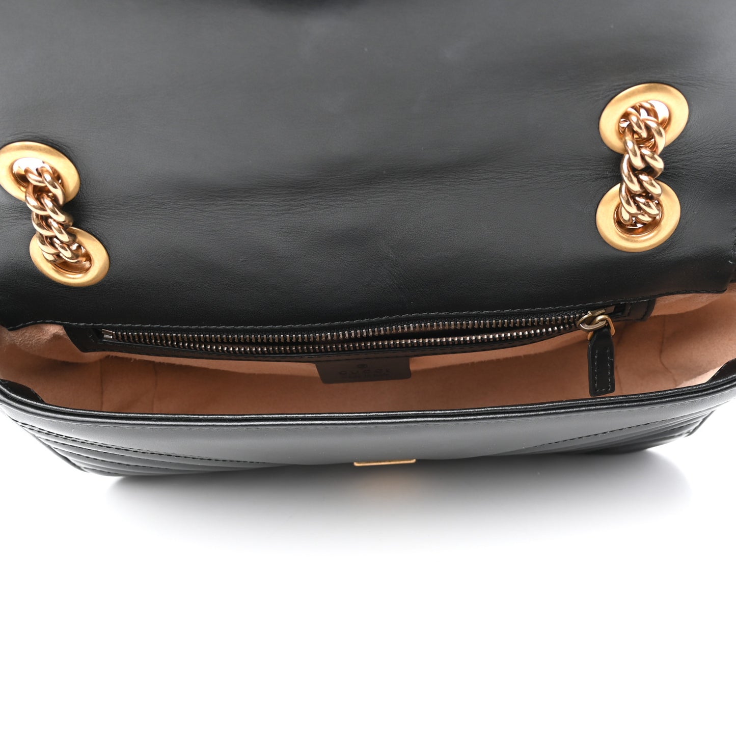 Calfskin Matelasse Small GG Marmont Shoulder Bag Black