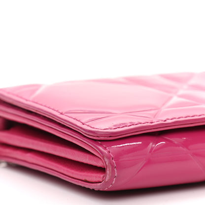 Christian Dior Patent Cannage Lady Dior Rendezvous Wallet On Chain Fuchsia 5 of 10