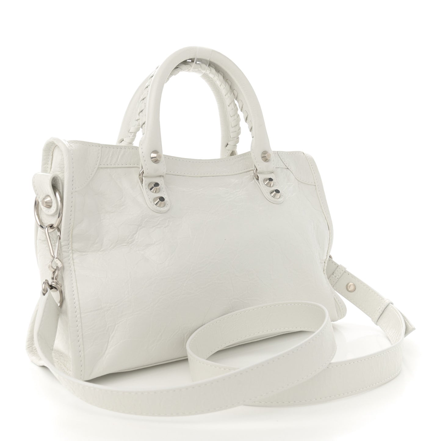 Agneau Arena Silver Hardware Small Le City Optic White