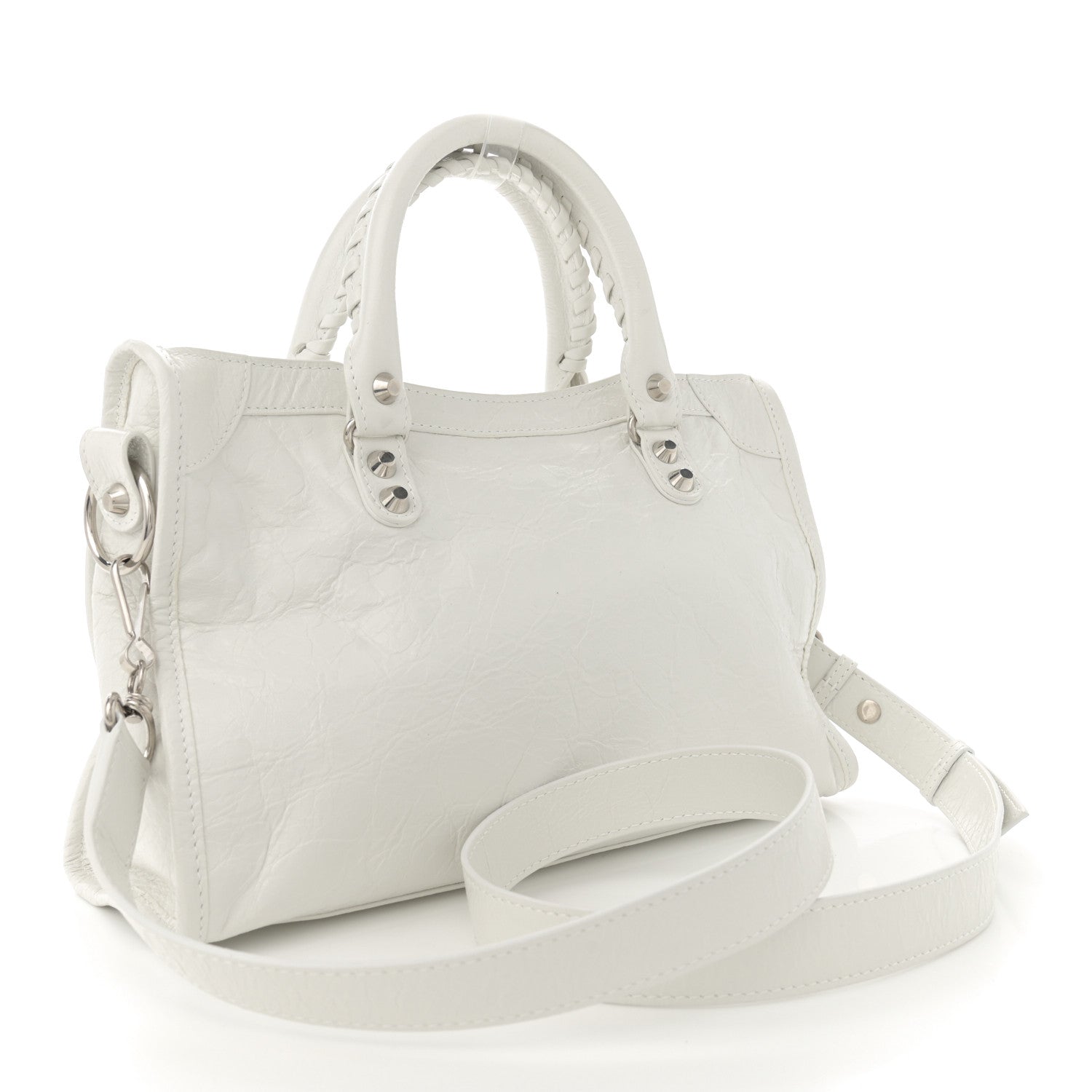 Balenciaga Agneau Arena Silver Hardware Small Le City Optic White 3 of 12