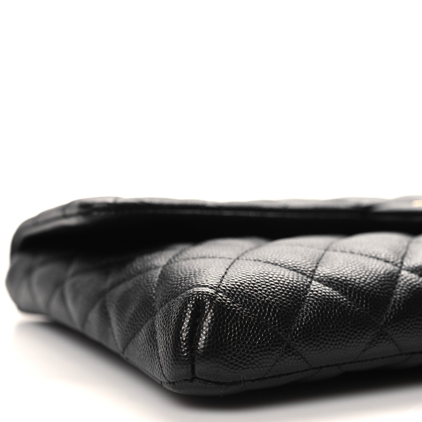 Caviar Quilted Flap Clutch Black