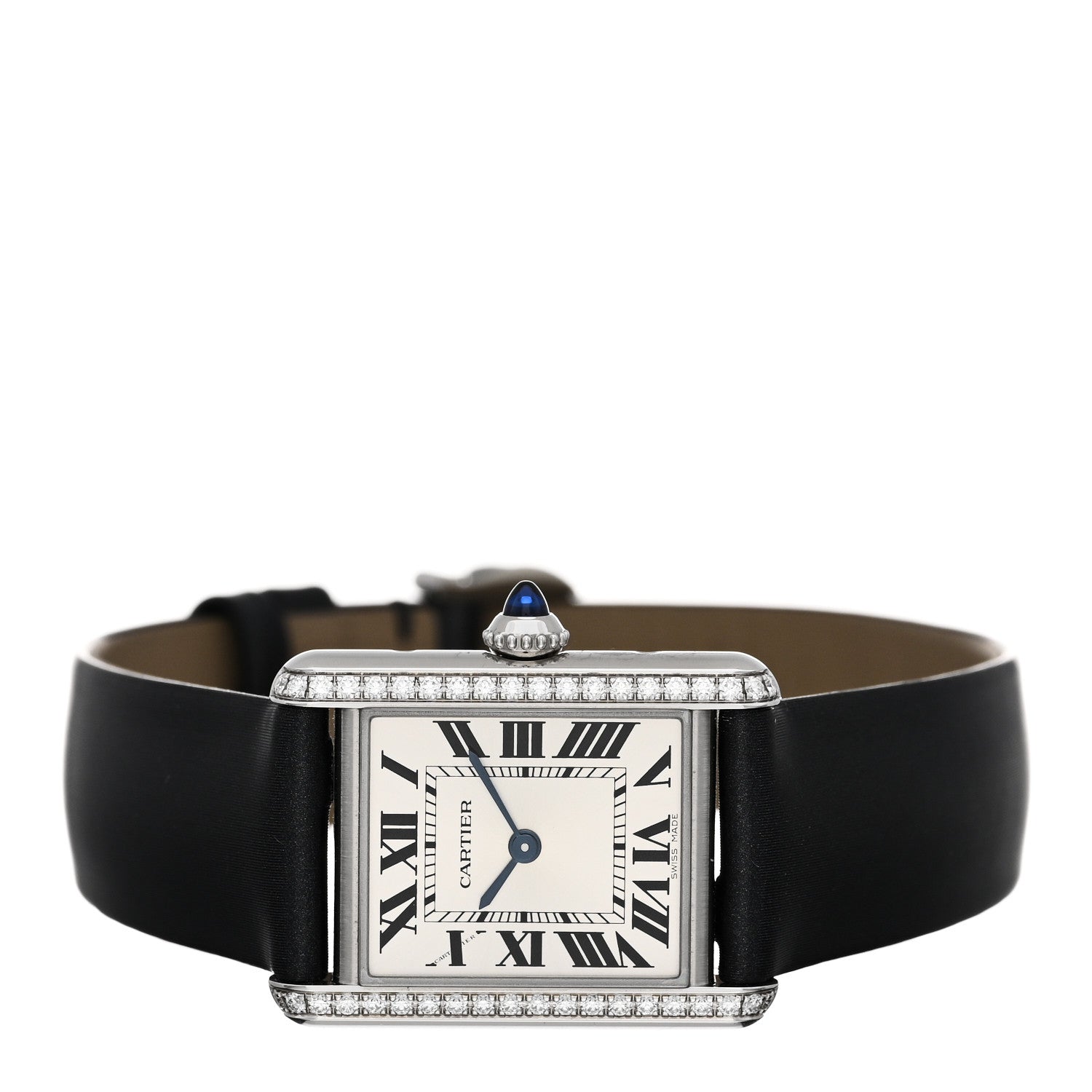 Cartier Stainless Steel Satin Diamond 22mm Must de Cartier Tank Quartz Watch 2 of 5