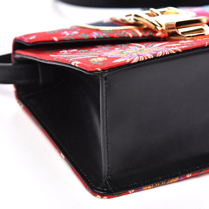 Gucci Jacquard Floral Mini Sylvie Top Handle Bag Red Multicolor Black 8 of 13