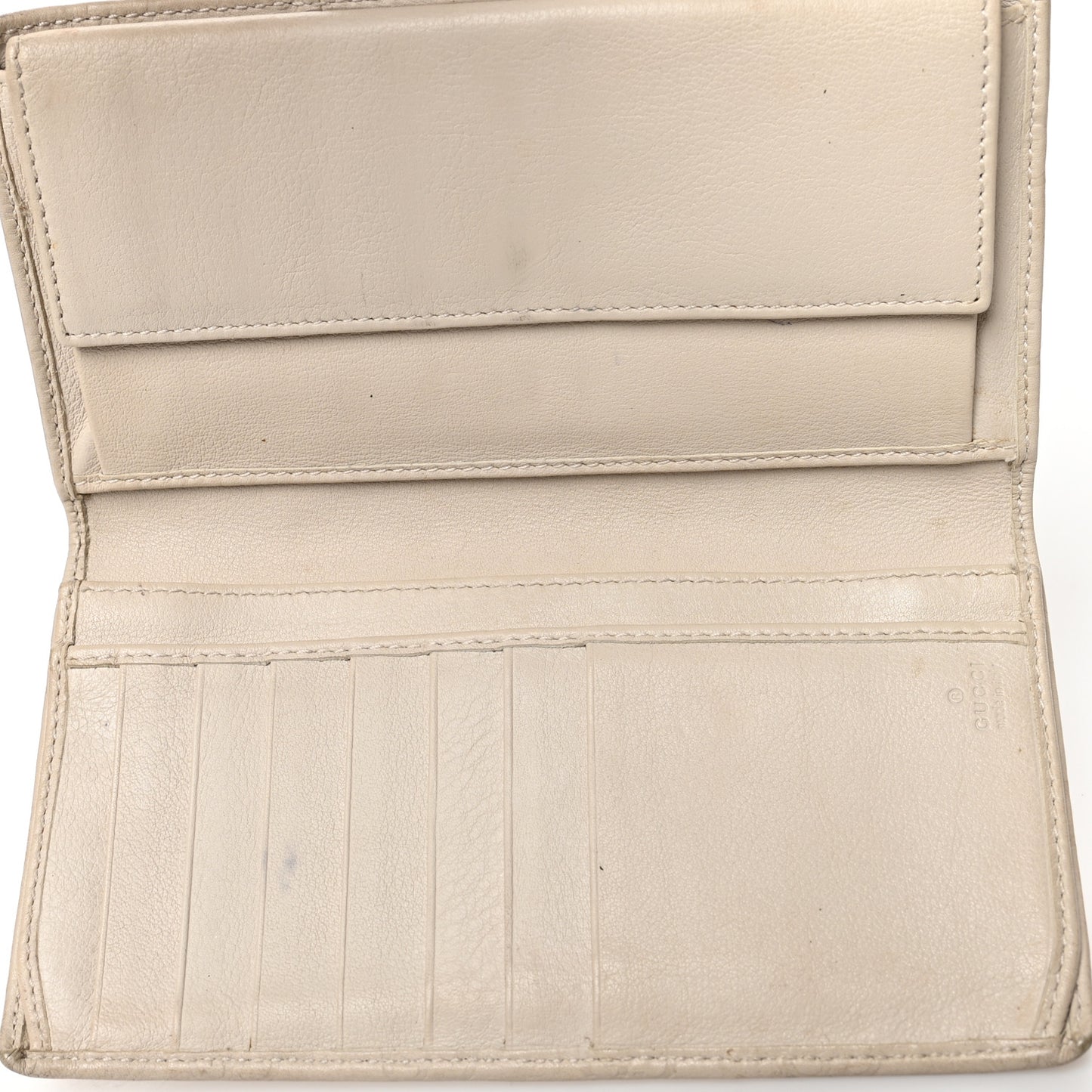 Guccissima Ladies Web Long Wallet Off White