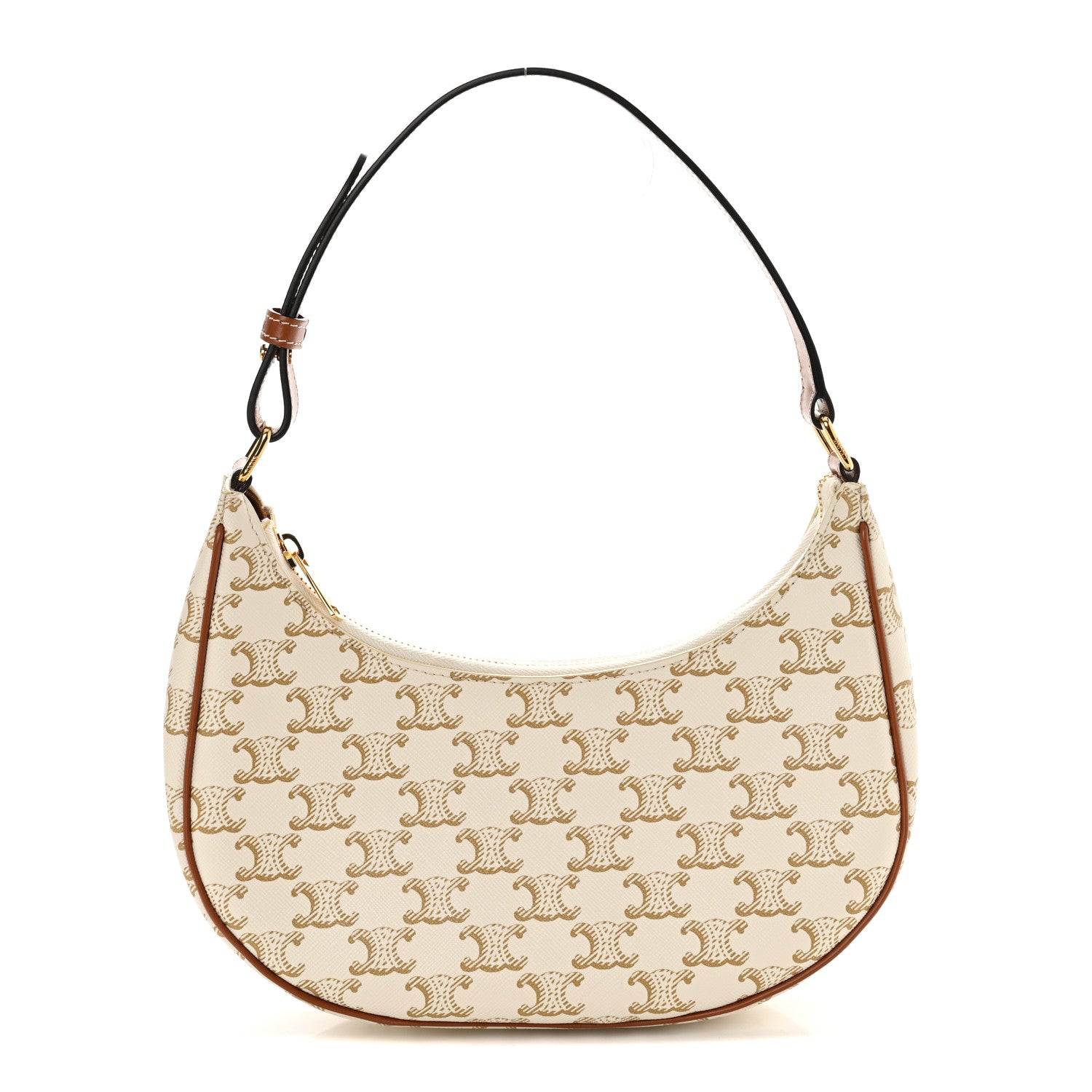 Celine Canvas Calfskin Ava Triomphe Shoulder Bag White 1 of 10