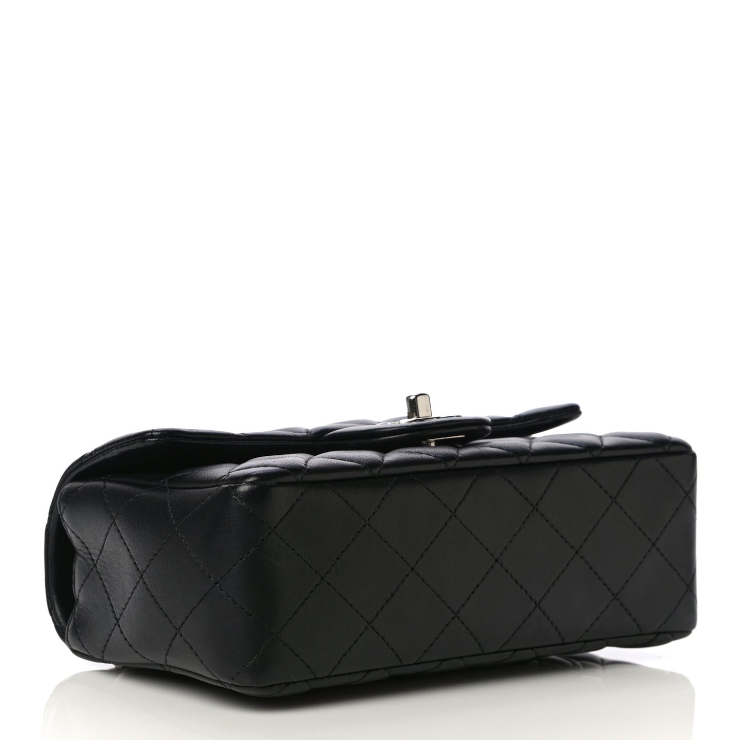 Lambskin Quilted Mini Rectangular Flap Black
