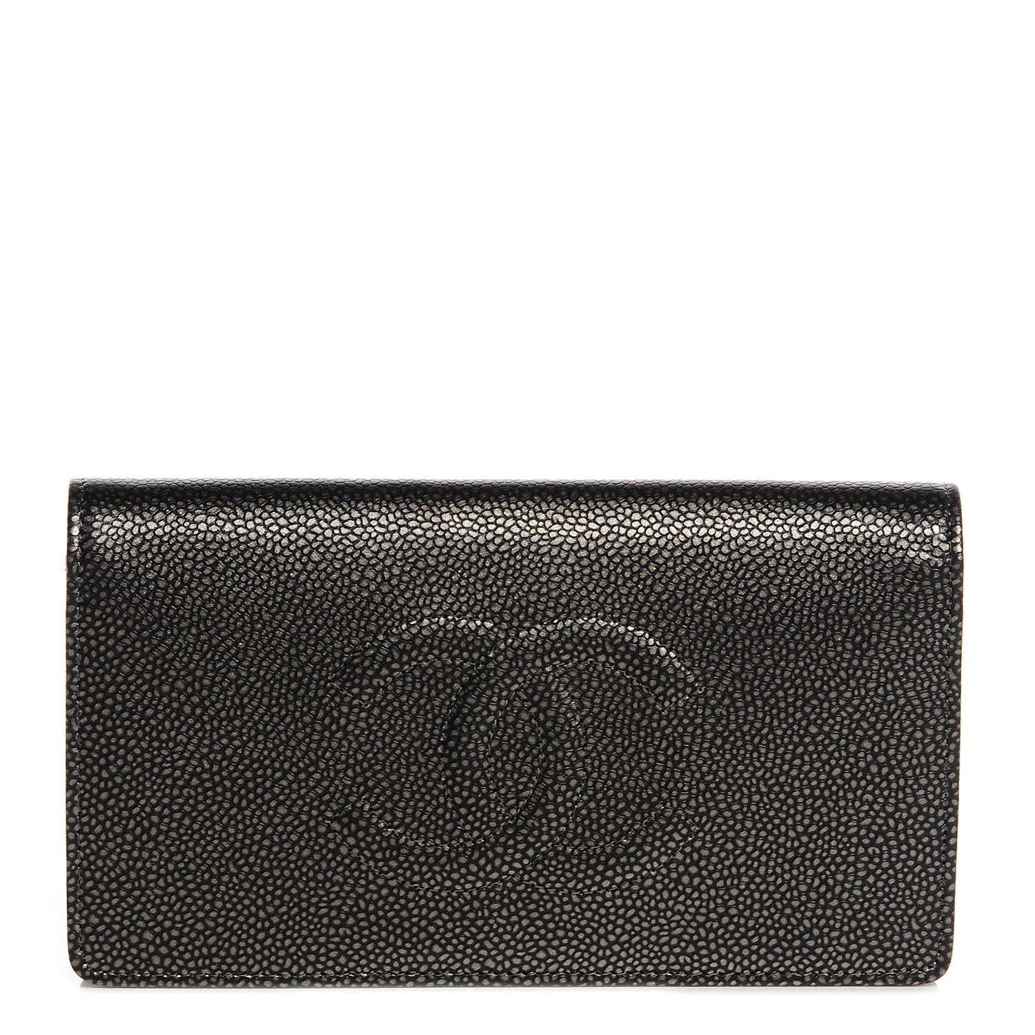 Chanel Caviar Yen Wallet Dark Silver 1 of 9