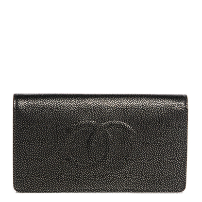 Chanel Caviar Yen Wallet Dark Silver 1 of 9