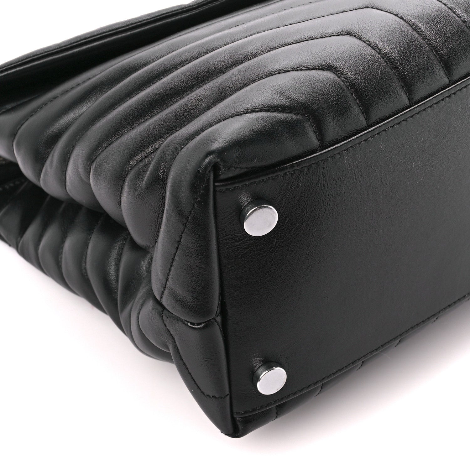 Saint Laurent Calfskin Y Quilted Monogram Large Loulou Chain Satchel Black 10 of 11