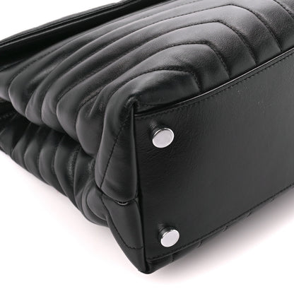 Saint Laurent Calfskin Y Quilted Monogram Large Loulou Chain Satchel Black 10 of 11
