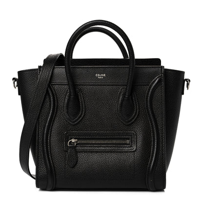Celine Drummed Calfskin Nano Luggage Black 1 of 11