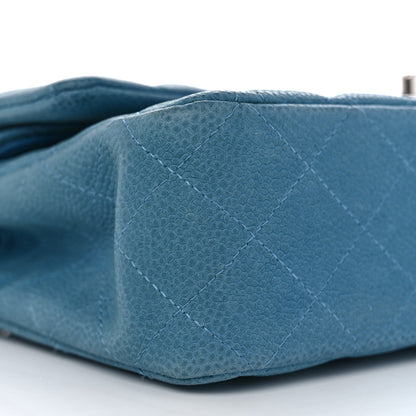 Chanel Iridescent Caviar Quilted Medium Double Flap Turquoise 9 of 18