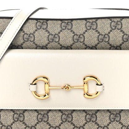 Gucci GG Supreme Monogram Small Horsebit 1955 Shoulder Bag Beige Mystic White 7 of 11