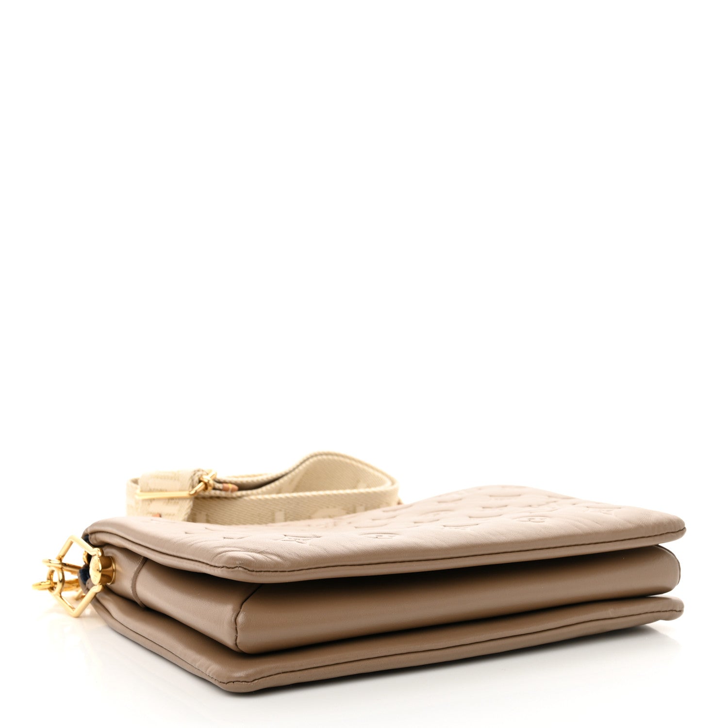 Louis Vuitton Lambskin Embossed Monogram Coussin PM Taupe 4 of 11