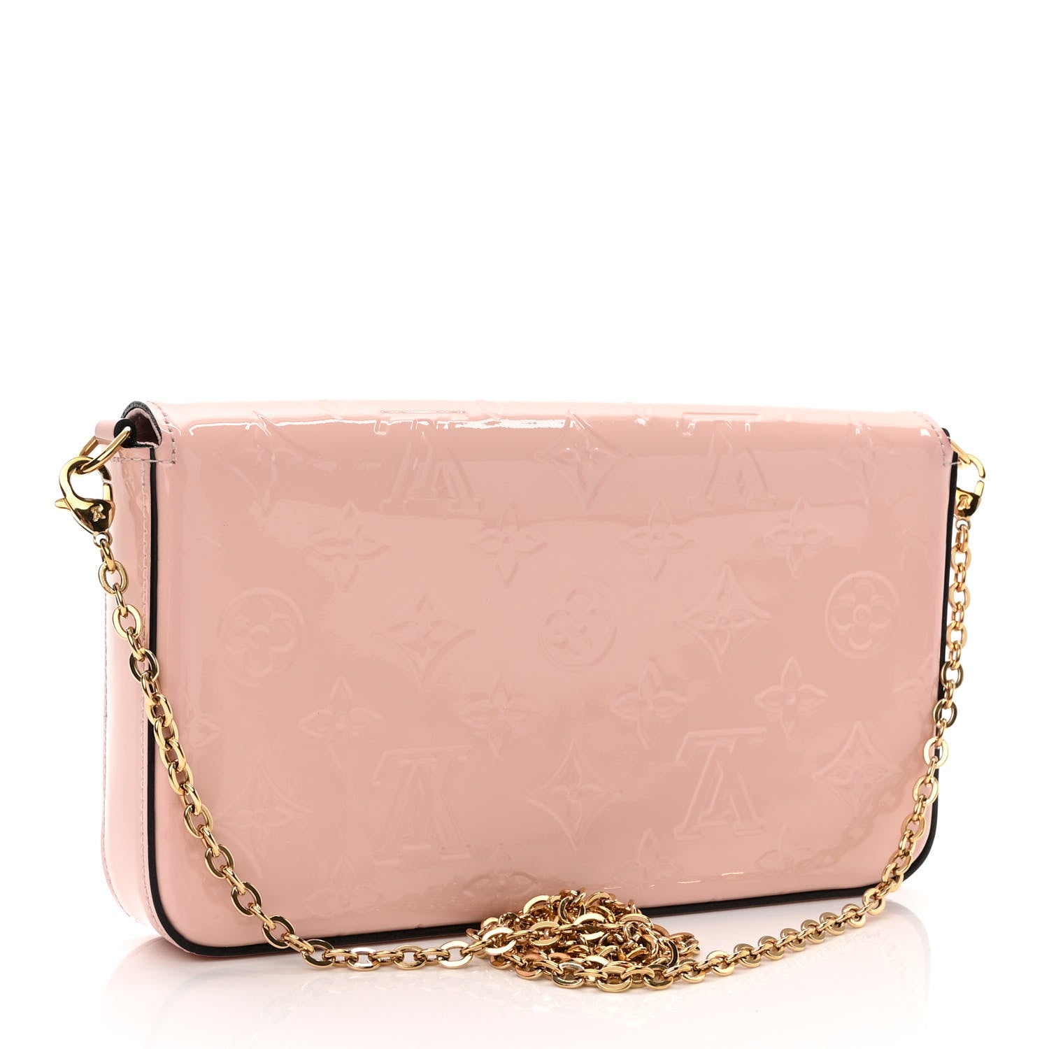 Louis Vuitton Vernis Felicie Chain Wallet Rose Ballerine 4 of 11