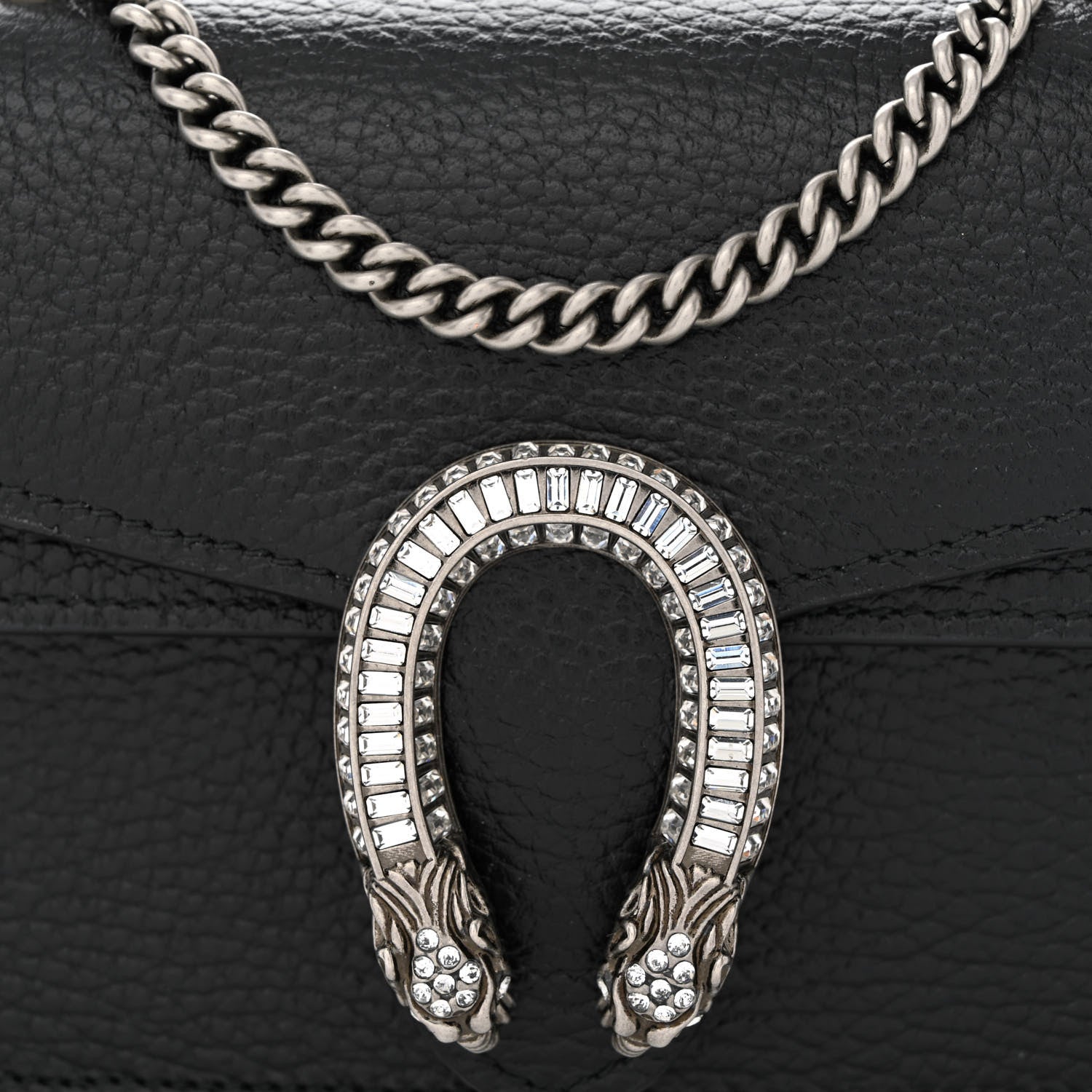 Gucci Dollar Calfskin Crystal Mini Dionysus Top Handle Bag Black Crystal 8 of 10