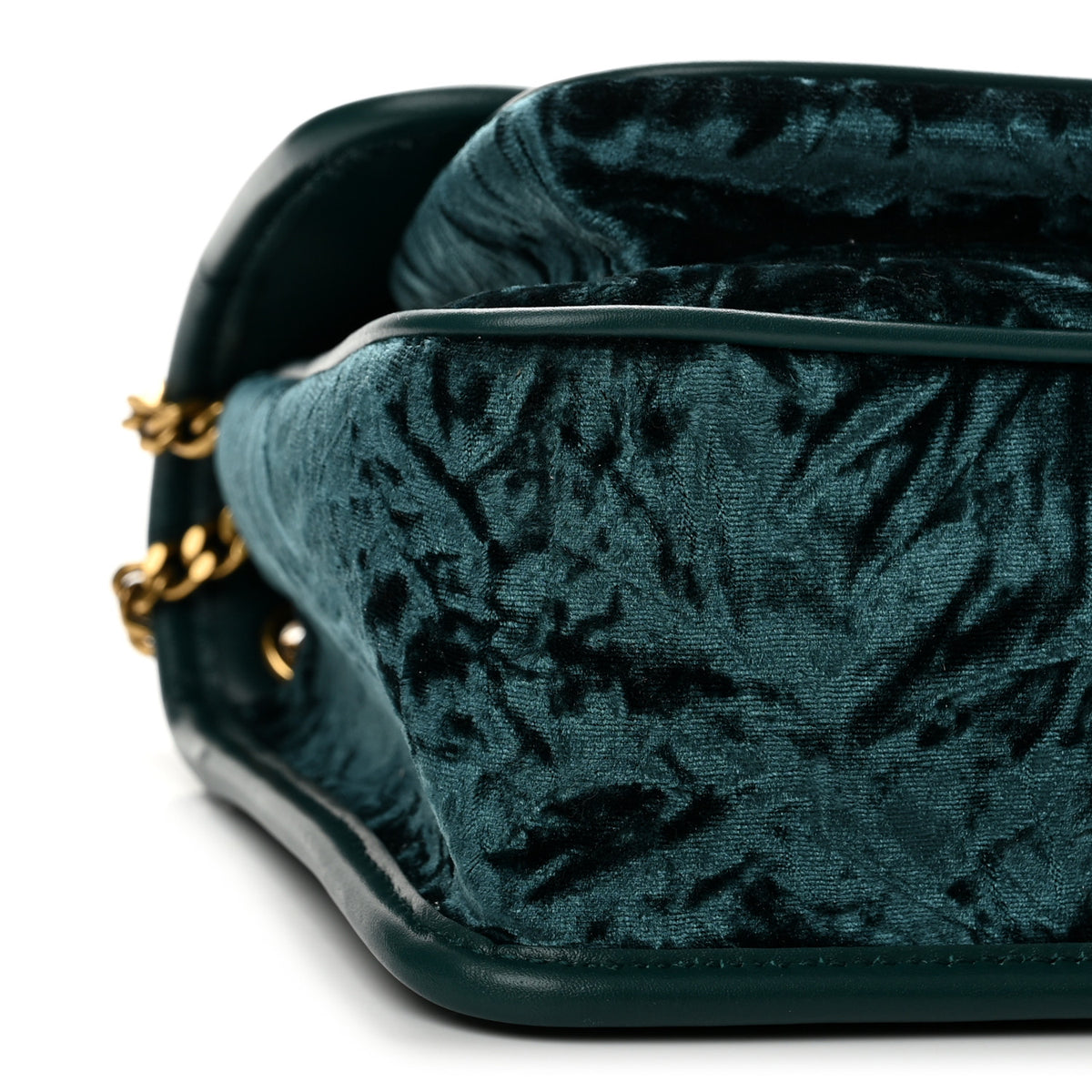 Saint Laurent Velvet Monogram Matelasse Baby Niki Chain Satchel Dark Green 9 of 12