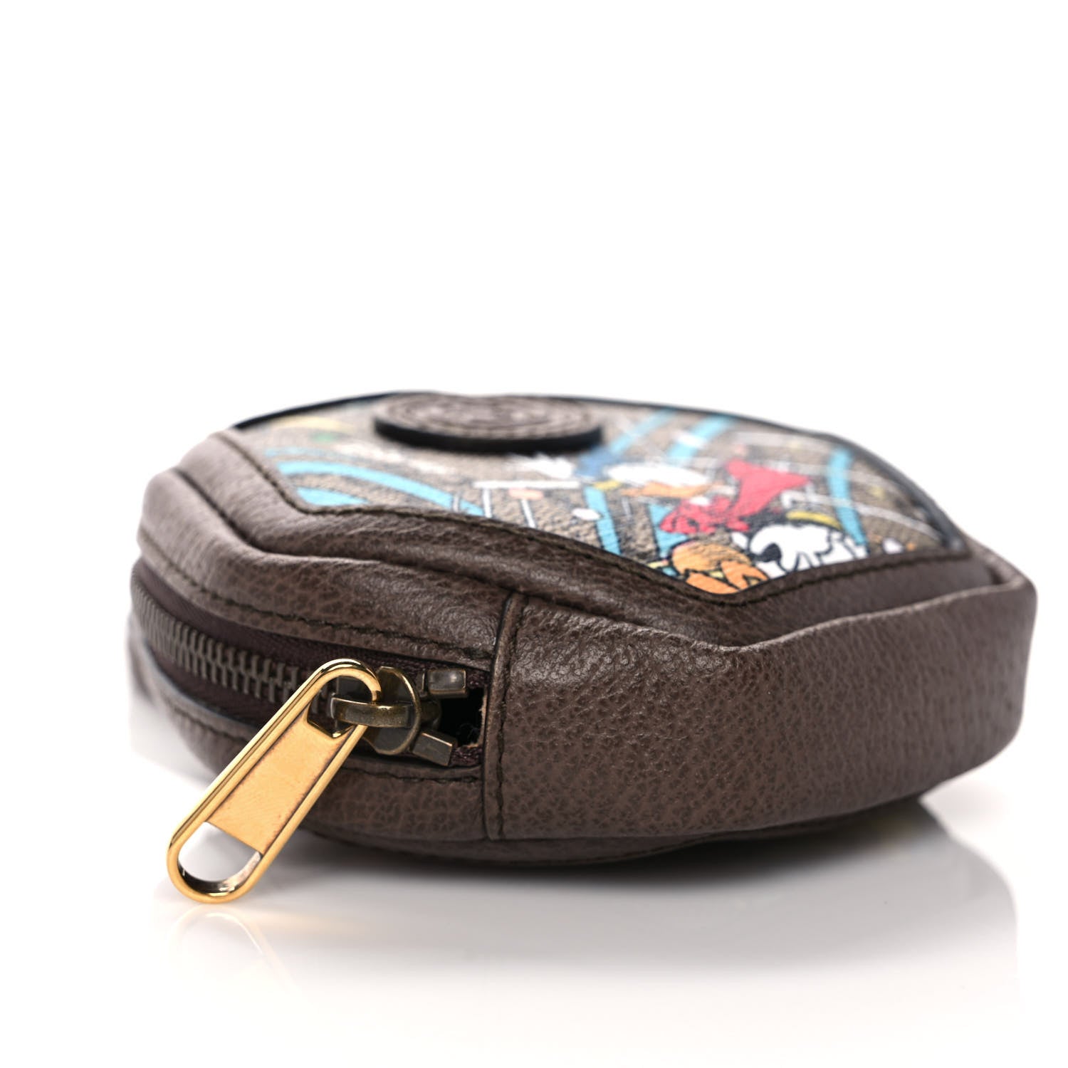 Gucci X DISNEY GG Supreme Monogram Donald Duck Interlocking G Coin Pouch Beige Multicolor New Acero 8 of 11