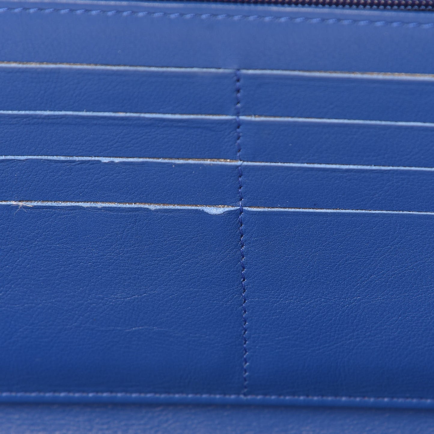 Patent Quilted Large Zip Around Organizer Wallet Blue