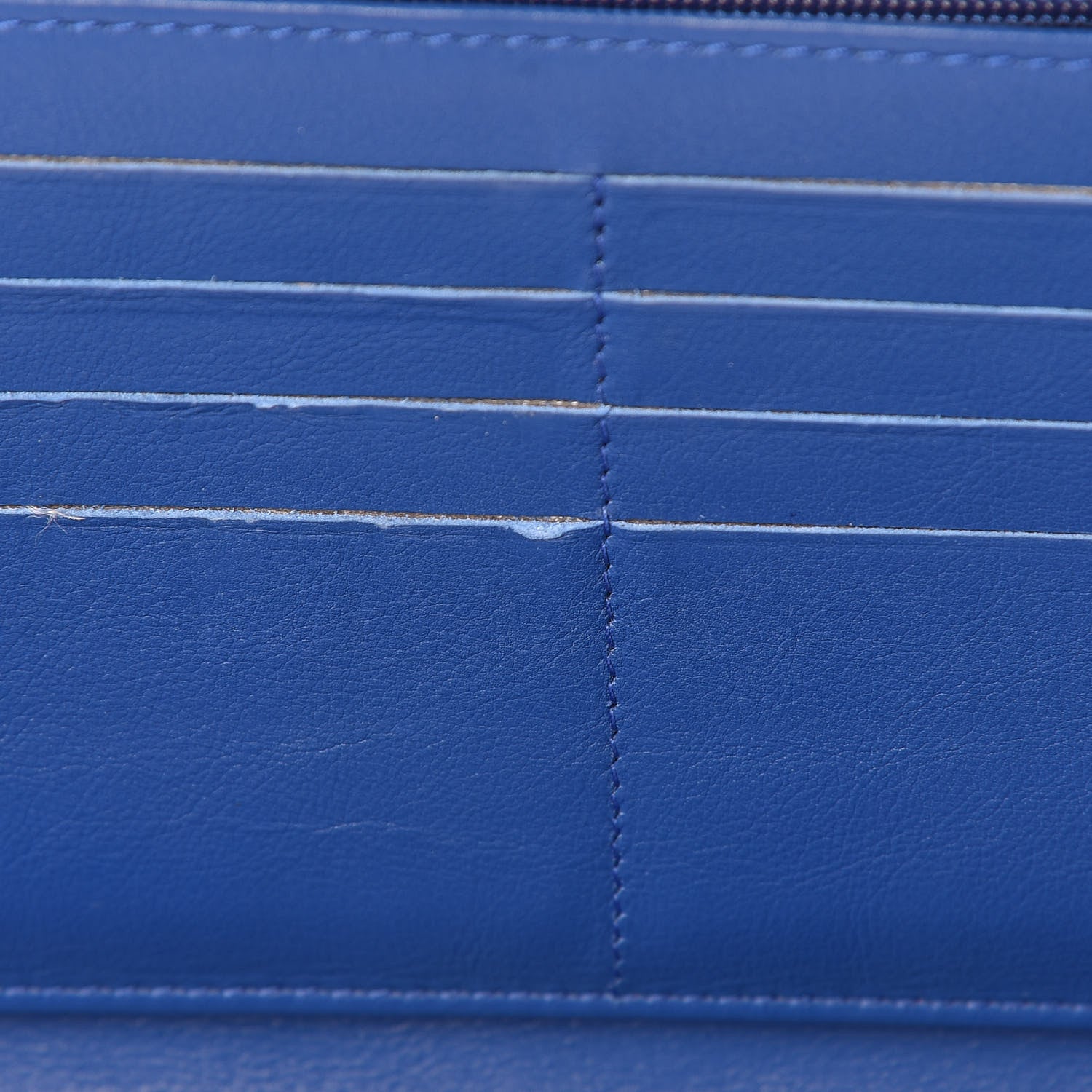 Chanel Patent Quilted Large Zip Around Organizer Wallet Blue 9 of 13