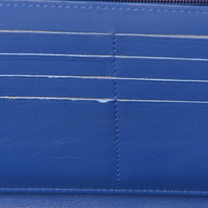 Chanel Patent Quilted Large Zip Around Organizer Wallet Blue 9 of 13