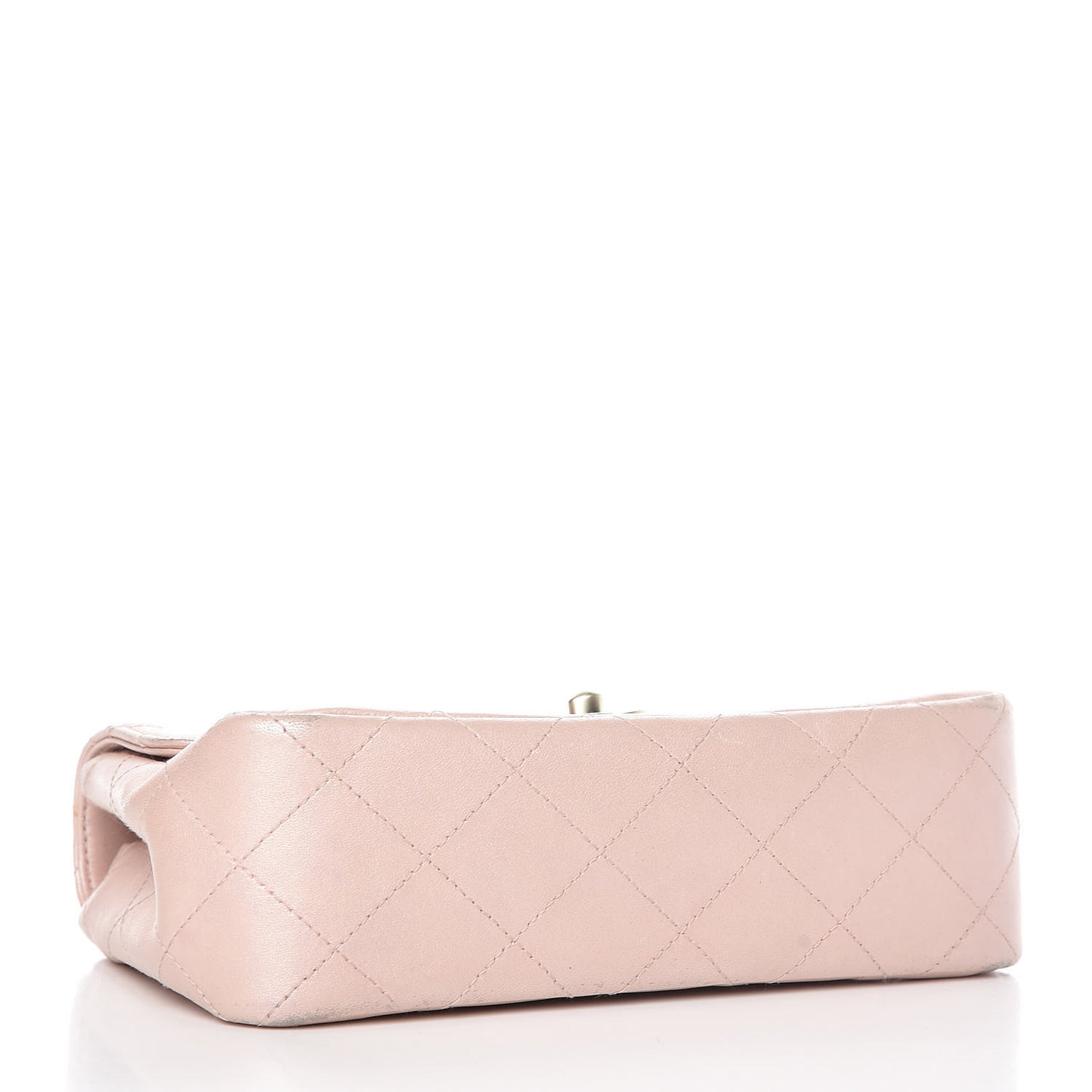 Metallic Lambskin Quilted Extra Mini Flap Light Pink
