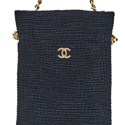 Chanel Cotton Tweed Shopping Bag Navy 8 of 10