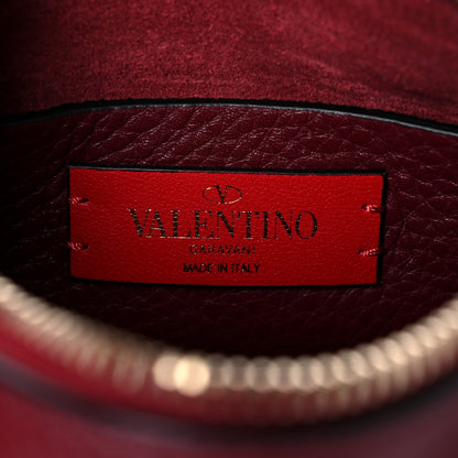 Valentino Garavani Pebbled Calfskin Small Rockstud Flip Lock Shoulder Bag Cerise 6 of 9