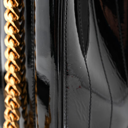 Saint Laurent Patent Matelasse Monogram Large Vicky Chain Bag Black 13 of 13