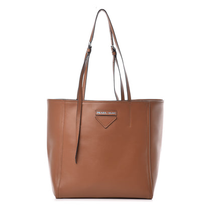 Prada Calfskin Large Concept Shopper Tote Cuoio 3 of 10