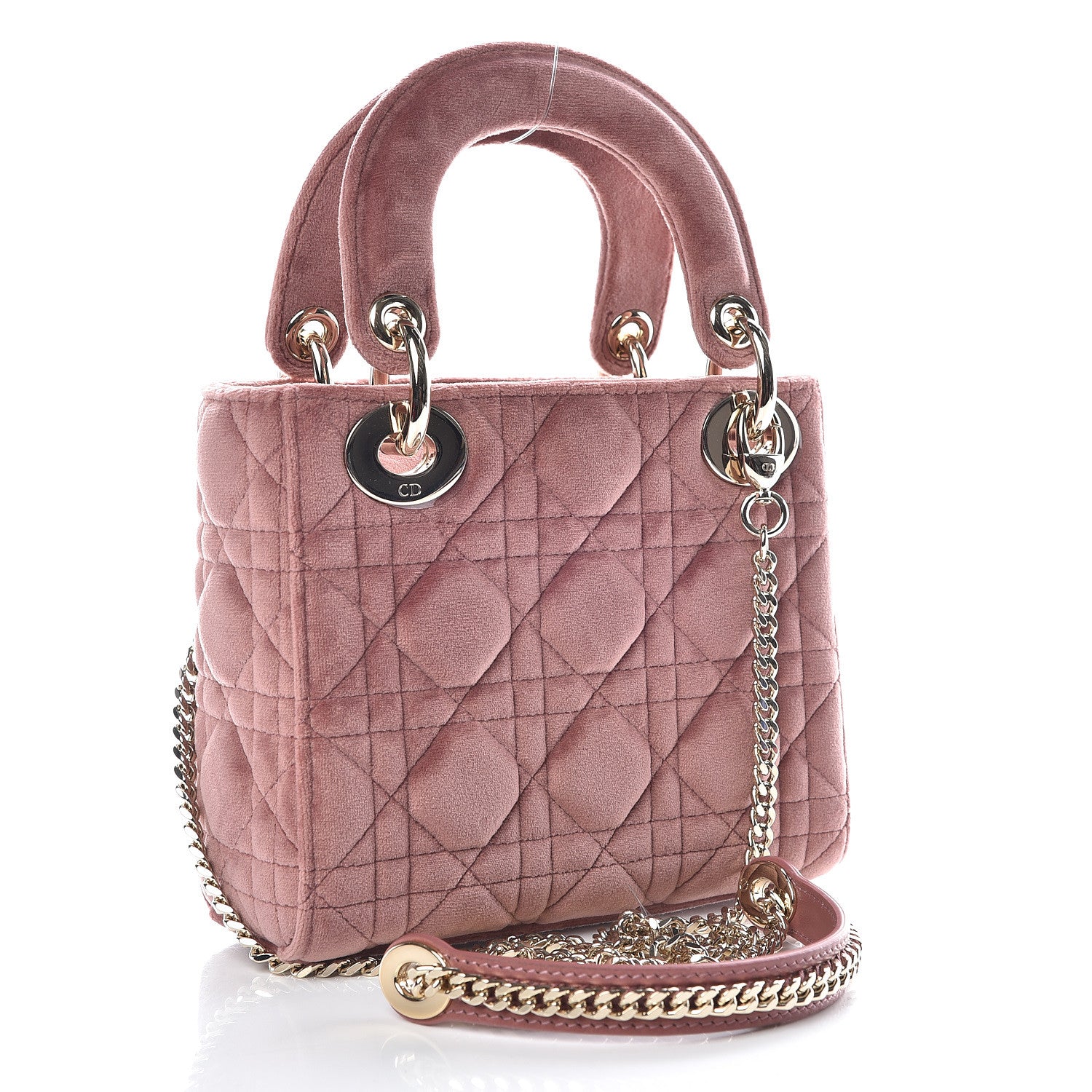 Christian Dior Velvet Mini Lady Dior Pink 3 of 11