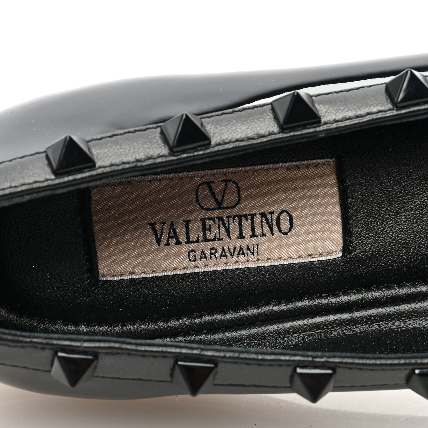 Valentino Garavani Patent Nappa Rockstud Ballerina Flats 39 Black 7 of 8