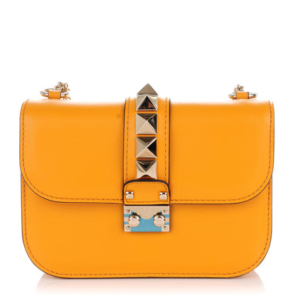 Valentino Garavani Vitello Small Glam Lock Rockstud Flap Mandarin Sorbet 1 of 7