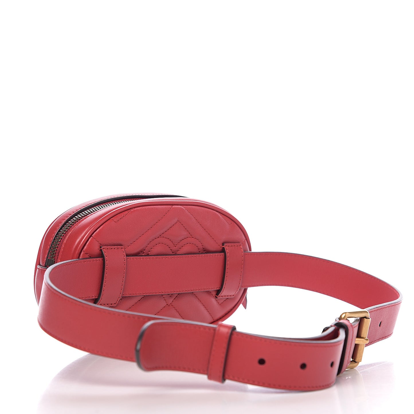 Calfskin Matelasse GG Marmont Belt Bag 95 38 Hibiscus Red