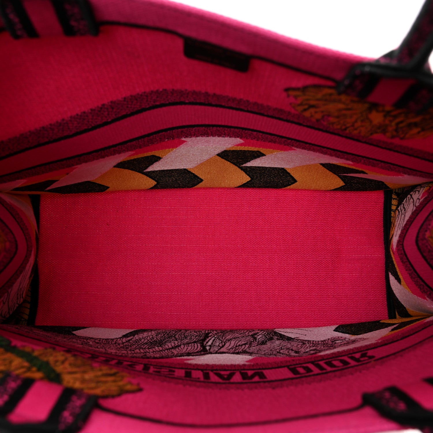 Christian Dior Canvas Embroidered Large Zoom Pop Toile de Jouy Book Tote Fuchsia Multicolor 6 of 11