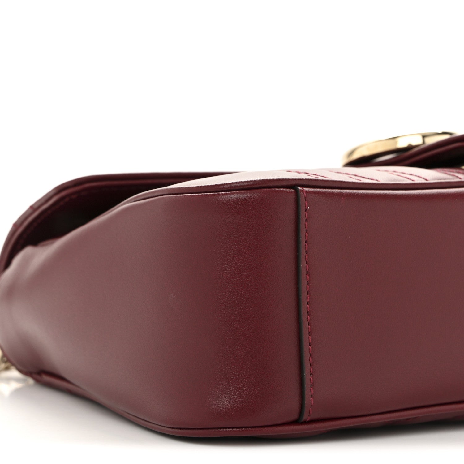 Gucci Calfskin Matelasse Medium GG Marmont Shoulder Bag Rosso Ancora Red 9 of 11