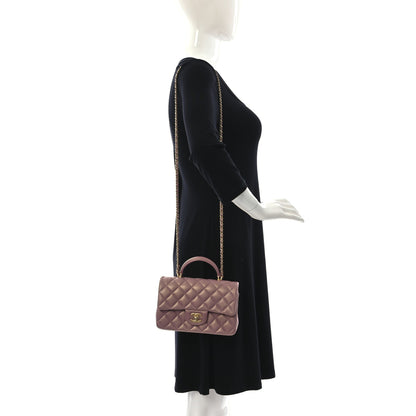 Chanel Iridescent Lambskin Quilted Mini Top Handle Rectangular Flap Pink 2 of 11